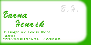 barna henrik business card